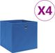 vidaXL Opbergboxen Blauw - Set van 4 - 28x28x28 cm