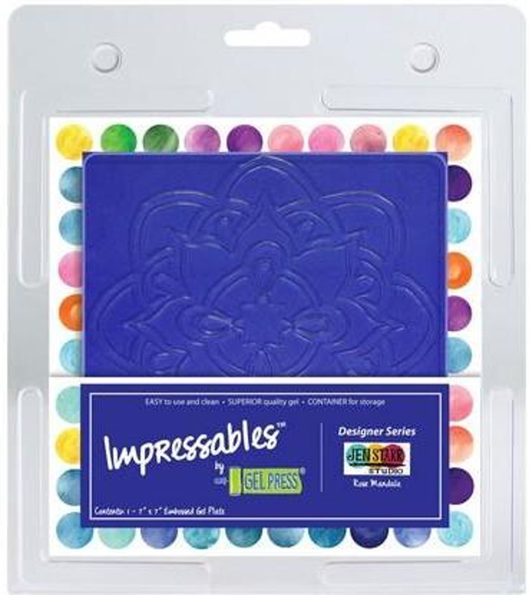 Gel Press Impressables Vierkant 18 x 18 cm met Embossing ReliÃ«f Mandala Patroon