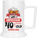 Bellatio Decorations Bierpul voor 40 jaar - Rood - Keramiek - 530 ml