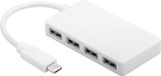 Goobay USB-C hub met 4 poorten - busgevoed - USB3.0 / wit