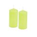 Homéa Set van 2 zuilkaarsen D 5 x H 10 cm Essentiel groen