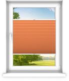 time4blinds - Plisségordijn zonder boren op maat - Plisségordijn - Bescherming tegen inkijk en zon - Eenvoudige montage - Plisségordijn - Fertifplissee - 70x150 cm - Oranje