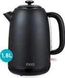 MOA Waterkoker 1,8 Liter - Elektrische Waterkoker - Met Kalkfilter en Anti-Slip - 2200W - Zwart