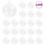 vidaXL - Kerstbal - Set - 200 stuks - Transparant - Ø 5 cm - Kunststof