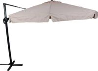 Lesliliving Zweefparasol Virgo 350cm rond Ecru inclusief voet