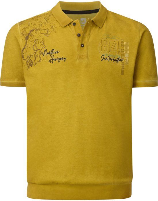 Jan Vanderstorm heren Poloshirt - 60/62 - donkergeel - Plus Size