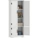 Armoire de cuisine moderne avec 2 portes et 3 étagères en MDF blanc, rangement fonctionnel