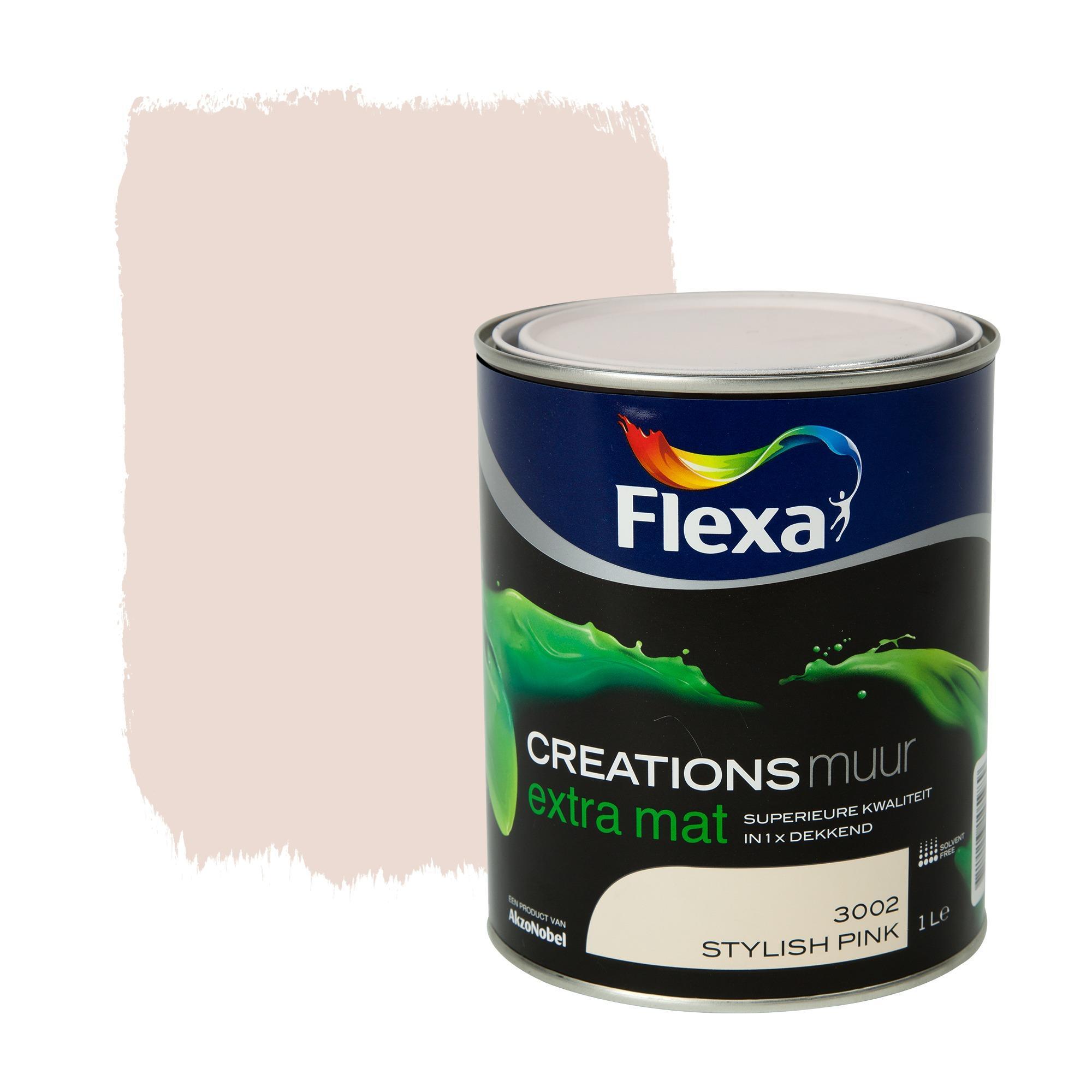 FLEXA Creations muurverf stylish pink extra mat 1 liter
