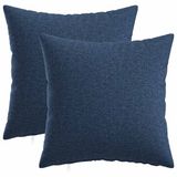 vidaXL - Kussensloop - 2 stuks - HEERLEN - Blauw - 50 x 50 cm - Katoensatijn