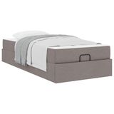 vidaXL Bedframe with Mattress 2-piece Taupe Fabric