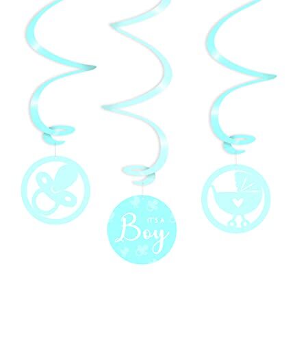 PD-Party Swirl decorations - It's a boy!, set van 6