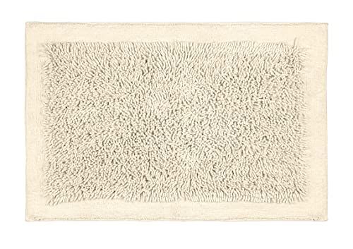WENKO Badmat Sidyma - Beige - 60 x 90 cm - Biologisch Katoen - Shaggy Look - Antislip