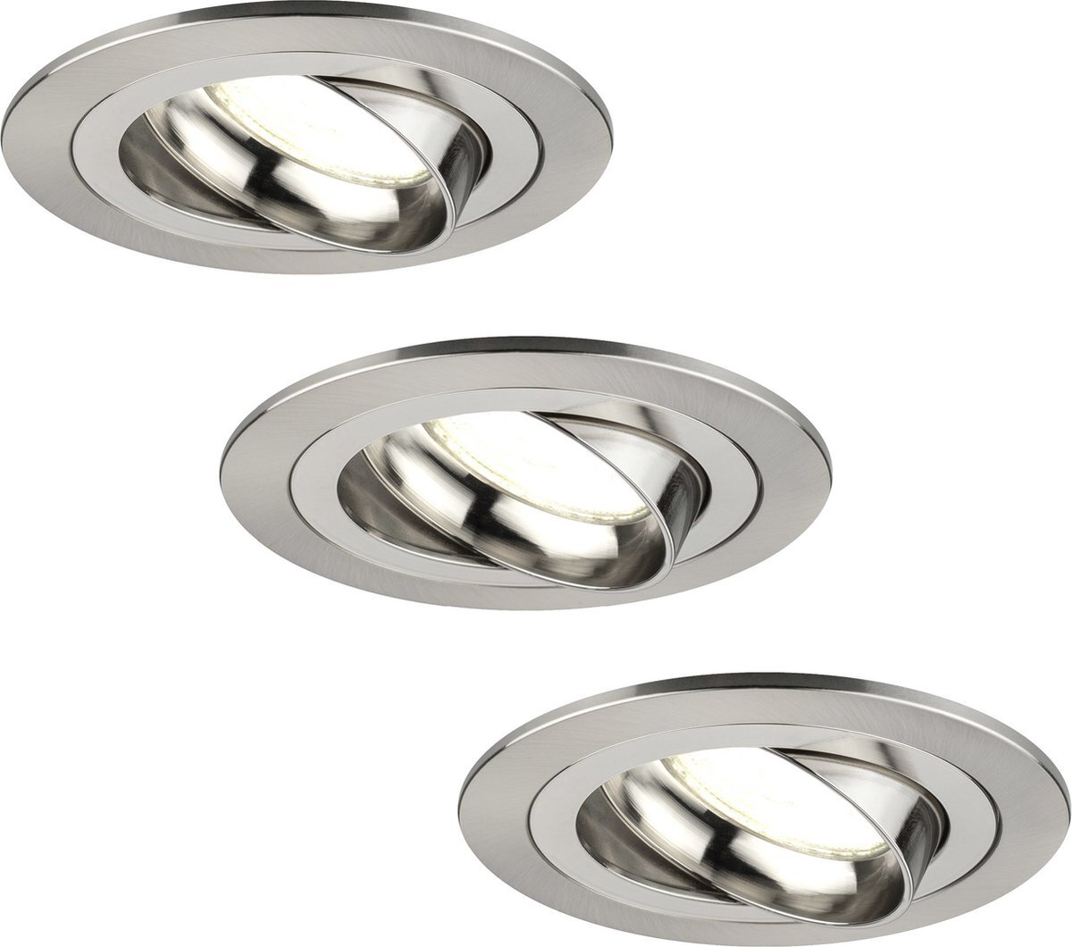 LEDVION Dimbare LED inbouwspot RVS - Tokyo - 5W - 4000K - ø92mm - 3 pack