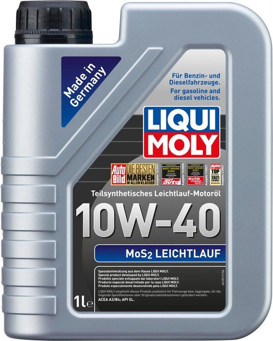 Liqui Moly 10W40 Motor Oil MoS2 (1L) - Leichtlauf A3/B4 - Synthetic