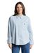 Tom Tailor - Oversized overhemdblouse met hartborduursel - Maat 40 - blue irregular stripe