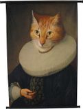 HD Collection Wandkleed Kat Bruin 110x3x83cm