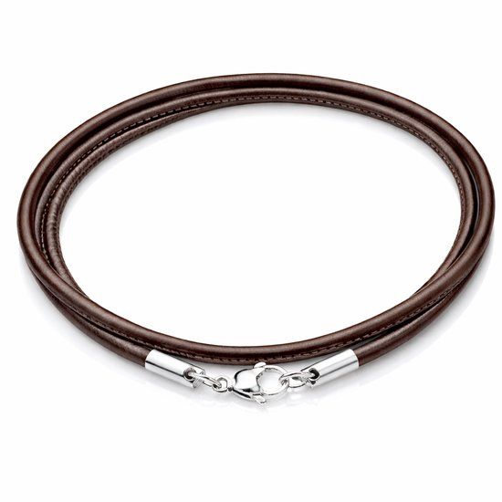 LGT JWLS LGT Jewels Leren Koord Ketting Bruin 3mm-70cm