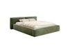 Lit coffre 140 x 200 cm avec sommier, en velours, vert olive
