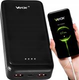 Vayox Powerbank VA0341 | 20000 mAh | USB-C ingang | 2x USB-A uitgang + USB-C 5V 2.1A | Noir