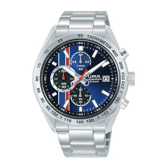 Lorus RM393JX9 Herenhorloge Analoog Staal Zilverkleurig Blauw 10 ATM