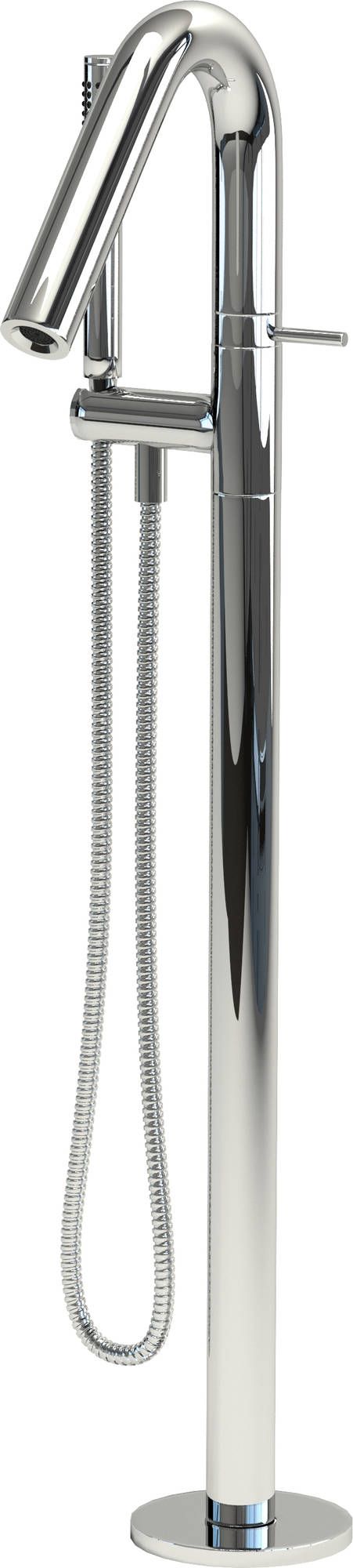 Clou Xo vrijstaande badmengkraan met handdouche type 8 chroom H104xD26.5cm