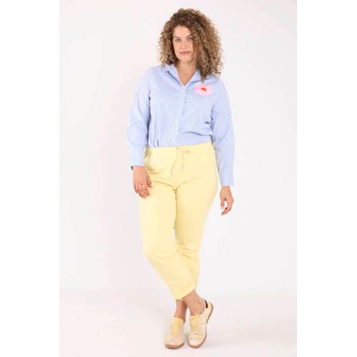 Paprika Plus Size slim fit broek - geel