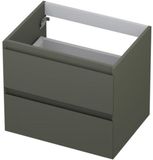 INK - Onderkast 2 Laden Greeploos Gelakt 45gr - 600x450x520 Mm - Mat Beton Groen