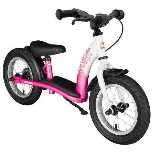 bikestar Kinderfiets zonder pedalen voor jongens en meisjes | Loopfiets 12 inch van 3 jaar | 12" classic edition | Roze Wit
