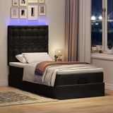 Maison Exclusive - Cadre de lit ottoman avec matelas, noir, 80x200 cm, velours