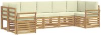 vidaXL - Buiten - bank - set - 7 - st - Wit - en - crèmekleurig - Polyester