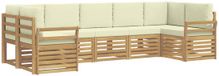 vidaXL - Buiten - bank - set - 7 - st - Wit - en - crèmekleurig - Polyester