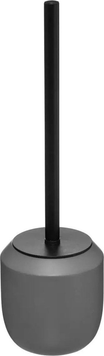5five WC- / toiletborstel met houder rond grijs polyresin 39 cm