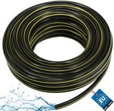 KOTARBAU® Tuyau d'arrosage, PVC, 30 m, Noir Jaune, 1/2 Pouce, Tuyau d'arrosage renforcé, Tuyau d'eau pour jardin, Flexible Durable, 4 couches, Tuyau d'arrosage, Tuyau d'arrosage de jardin