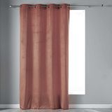 Katoen Douceur d'intérieur Gordijn met oogjes (140 x 240 cm) fluweel roze