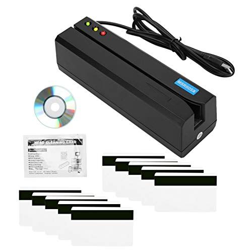 Hatirea Opslagkaartlezer MSR605X Magnetische Stripkaartlezer, 10-120cm/s Multi-kaartlezer 3 Sporen LED-indicator Magstripe Writer, Plug N Play, voor IBM/ISO/ANSI of DIN-standaard