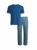 Marks & Spencer Pyjama lang blauw / azuur / donkerblauw