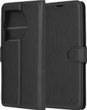 Techsuit Leather Folio Book Wallet Case hoesje voor OnePlus 12R - Zwart