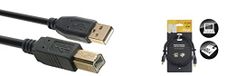 Stagg 21503 5ft "A-Male naar B-Male" Vergulde USB 2.0-kabel - Zwart