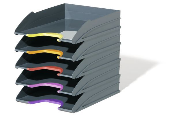 Durable VARICOLOR Letter Tray Set - 5-pack - Anthracite/Multi