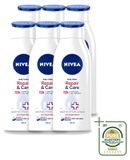 NIVEA 6 x Repair & Care Body Lotion voor zeer droge huid, 400 ml - Voordeelverpakking