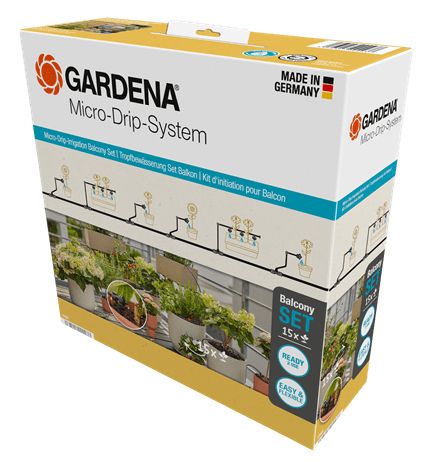 GARDENA Micro-Drip System Complete Watering Set 13401-20 - 20m - 15 Plants