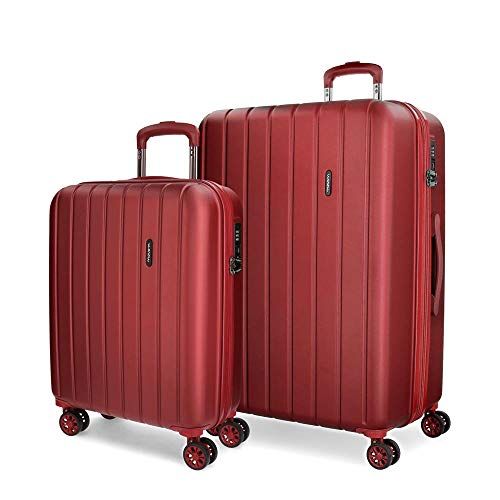 MOVOM Movon Wood koffer, Uitbreidbare set met 2 koffers, blauw - 8435465076901