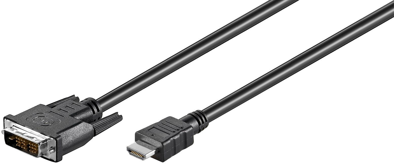 transmedia HDMI - DVI kabel - zwart 18+1p DVI - 2 meter