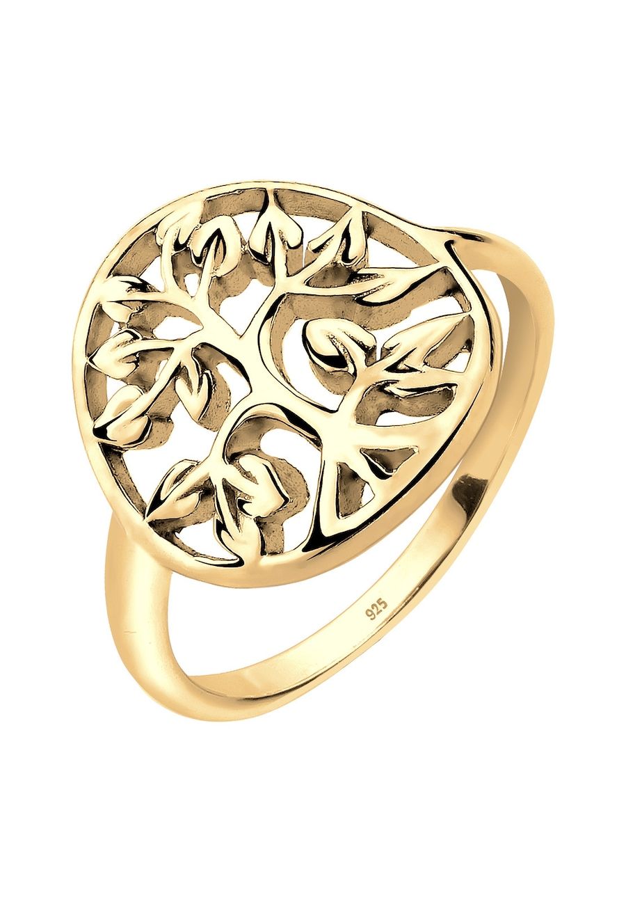Elli Elli Ring Dames Levensboom Symbool Gebloemd Zilver