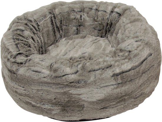 Jack & Vanilla Jack And Vanilla - Jv Tibet Ronde Mand-xs 45x45x15cm Lichtgrijs Imitatiebont