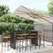 Maison Exclusive - Ensemble de jardin, 9 pièces, polyrotin noir et bois d'acacia massif