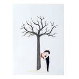 mopec Film voor framing Vingerafdruk Boom Bruiloft, Kaartvoorraad, Wit, 3 X 29,5 X 42 Cm