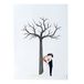 mopec Film voor framing Vingerafdruk Boom Bruiloft, Kaartvoorraad, Wit, 3 X 29,5 X 42 Cm