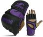 Dorawon Gants d'entraînement MMA unisex - Cuir synthétique - Noir/Violet - Taille L