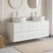 Maison Exclusive - Ensemble de 3 meubles de salle de bain, blanc, 129 x 44,5 x 82 cm